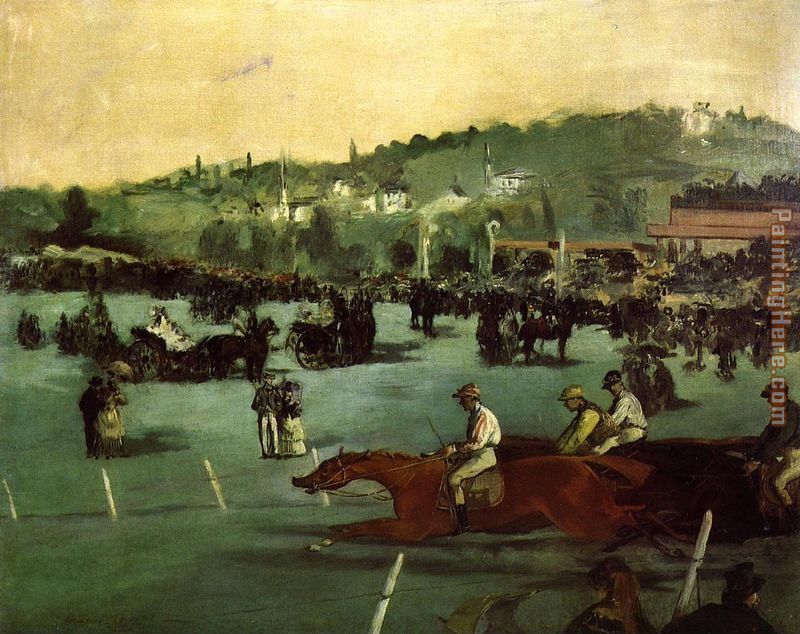 The Races in the Bois de Boulogne painting - Edouard Manet The Races in the Bois de Boulogne art painting